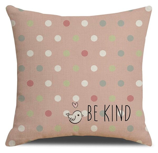 Poszewka na poduszkę BE KIND 45x45 cm, różowa