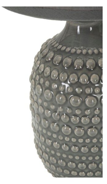 Szara lampa stołowa ceramiczna z tekstylnym kloszem (wysokość 30,5 cm) Points – Mauro Ferretti