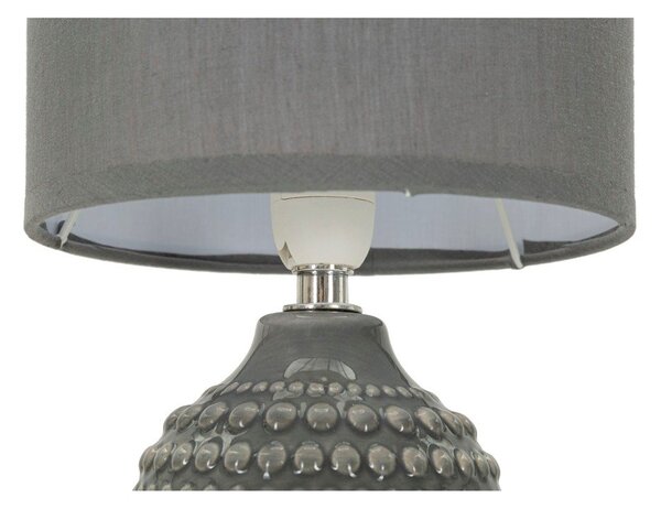Szara lampa stołowa ceramiczna z tekstylnym kloszem (wysokość 30,5 cm) Points – Mauro Ferretti