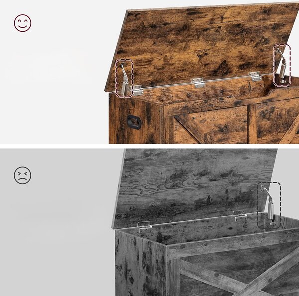Pudełko do przechowywania z pokrywką TAYLOR 100x40 cm, rustykalny brązowy