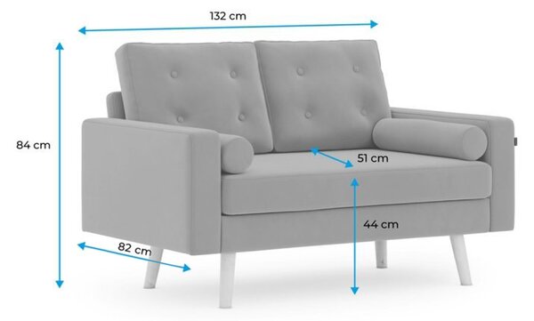 Jasnoszara dwuosobowa sofa MANDI