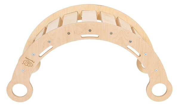 Beżowo-naturalna huśtawka z litego drewna sosnowego 39x75x38 cm Montessori – Meowbaby