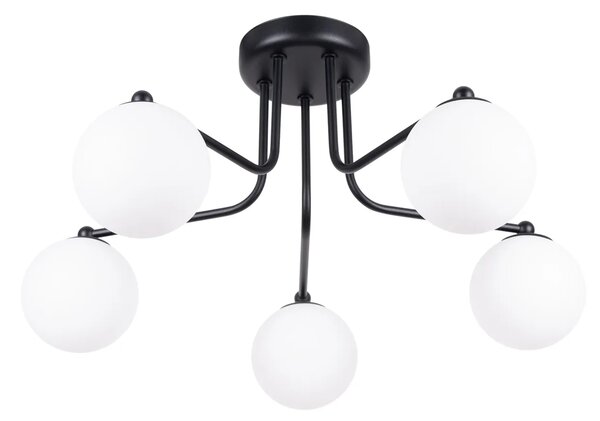 Czarna lampa sufitowa z 5 kloszami - M3-K19