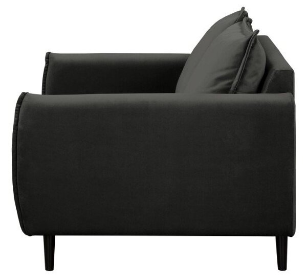 Ciemnoszara aksamitna sofa 138 cm Juli – Ropez