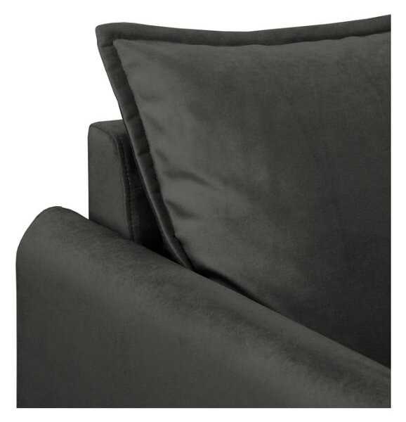 Ciemnoszara aksamitna sofa 138 cm Juli – Ropez