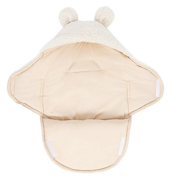 Kremowy rożek niemowlęcy z materiału sherpa 45x80 cm – Meowbaby
