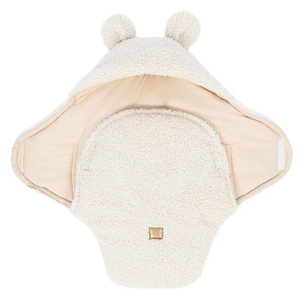 Kremowy rożek niemowlęcy z materiału sherpa 45x80 cm – Meowbaby