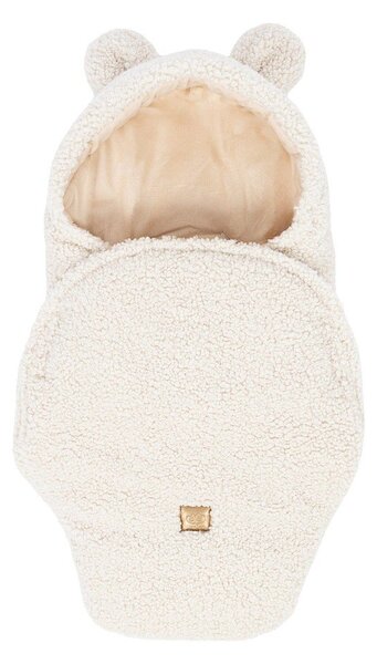 Kremowy rożek niemowlęcy z materiału sherpa 45x80 cm – Meowbaby