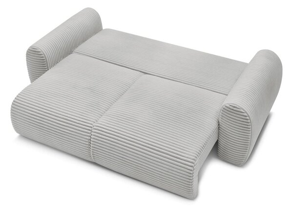 Jasnoszara sztruksowa rozkładana sofa 257 cm Lucien – Bobochic Paris