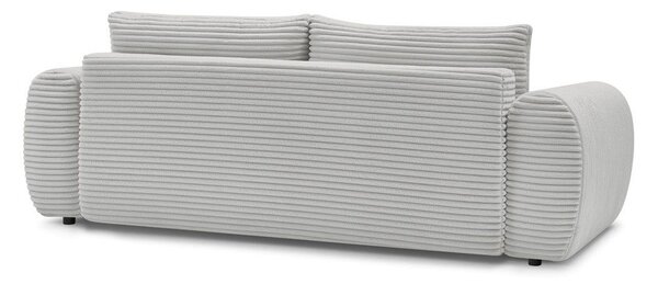 Jasnoszara sztruksowa rozkładana sofa 257 cm Lucien – Bobochic Paris