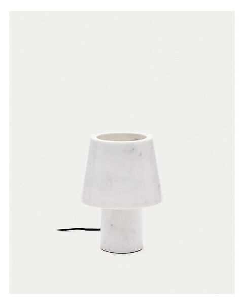 Marmurowa lampa stołowa w kolorze kości słoniowej z marmurowym kloszem (wysokość 27 cm) Alaro – Kave Home