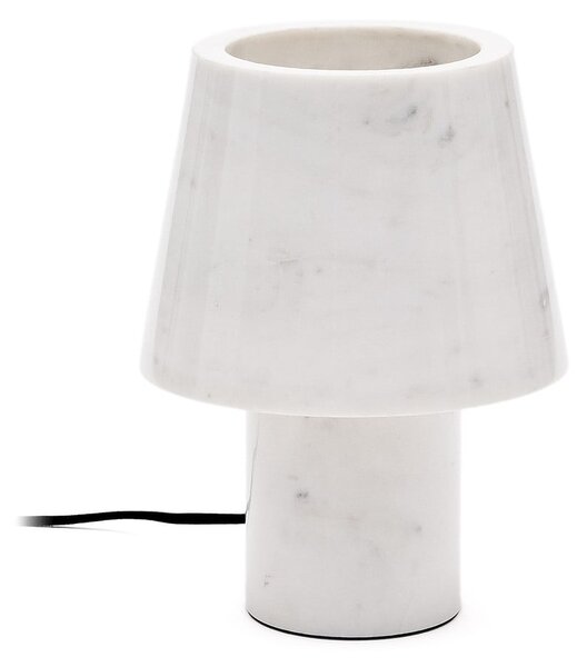 Marmurowa lampa stołowa w kolorze kości słoniowej z marmurowym kloszem (wysokość 27 cm) Alaro – Kave Home