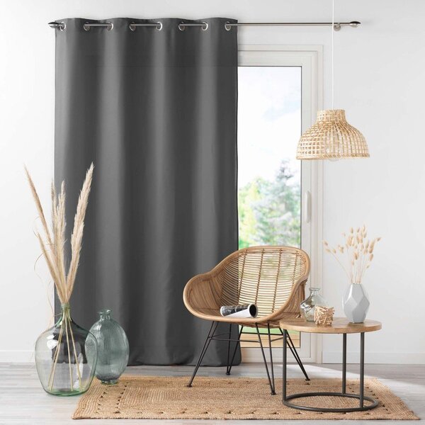 Antracytowa zasłona z mikrowłókna 140x280 cm Absolu – douceur d'intérieur
