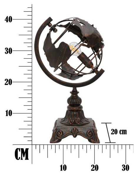 Czarna lampa stołowa z metalowym kloszem (wysokość 40 cm) World Industry – Mauro Ferretti