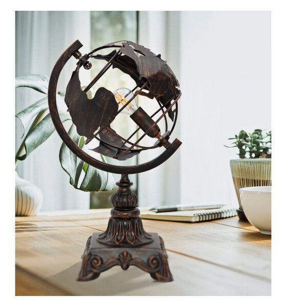 Czarna lampa stołowa z metalowym kloszem (wysokość 40 cm) World Industry – Mauro Ferretti
