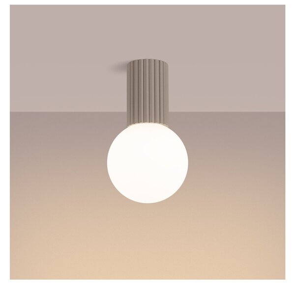 Szarobrązowa lampa sufitowa ze szklanym kloszem ø 12 cm Orbital – Sollux