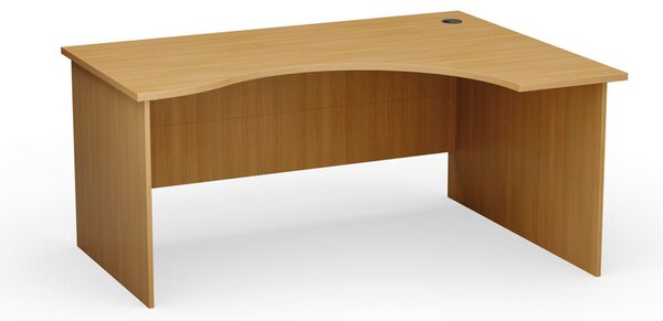 Narożny stół biurowy PRIMO Classic, zaokrąglony 160x120 cm, prawy, buk