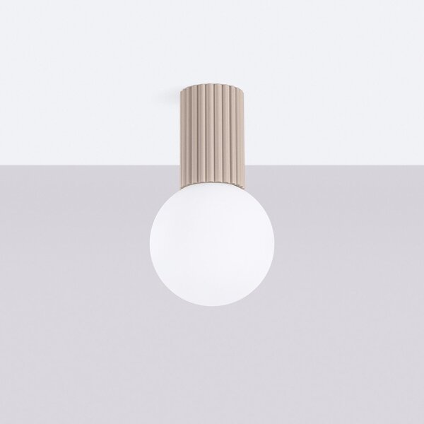 Szarobrązowa lampa sufitowa ze szklanym kloszem ø 12 cm Orbital – Sollux