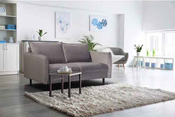Szara aksamitna sofa 138 cm Juli – Ropez