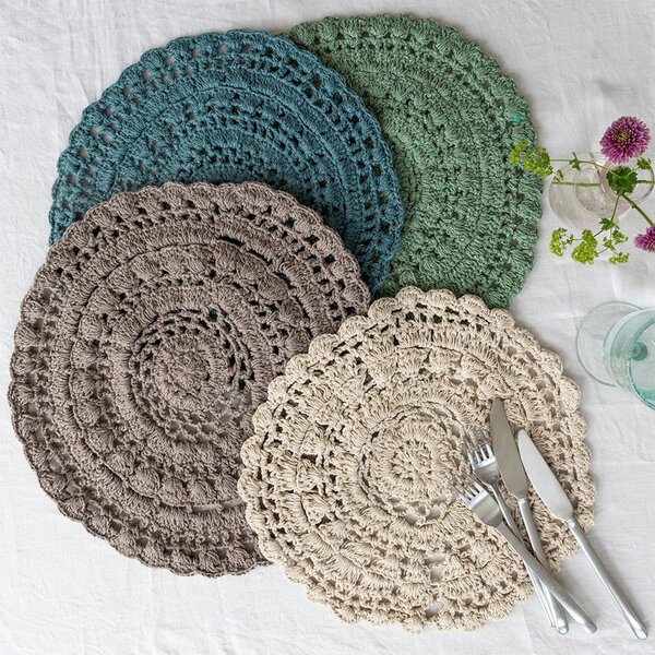 Mata stołowa z mieszanki bawełny ø 35 cm Crochet – Rex London