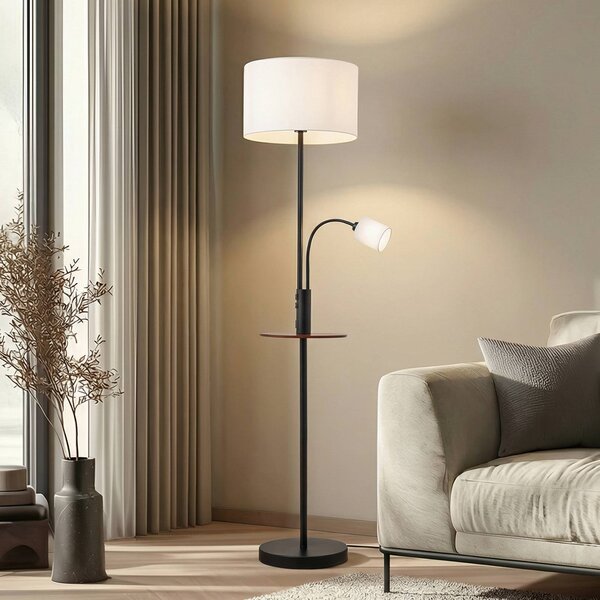 Lampa stojąca Aovan Lindby, czarny, salon / jadalnia, metal, nowoczesny