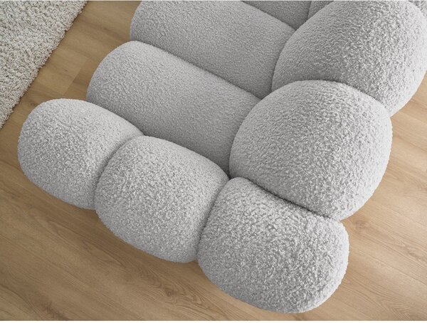 Jasnoszara sofa z materiału bouclé 232 cm Hippolyte – Bobochic Paris