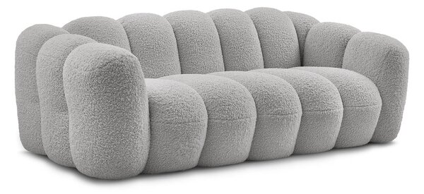 Jasnoszara sofa z materiału bouclé 232 cm Hippolyte – Bobochic Paris