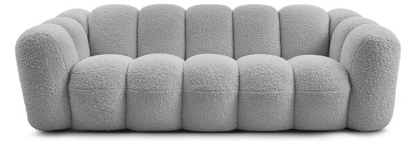 Jasnoszara sofa z materiału bouclé 232 cm Hippolyte – Bobochic Paris