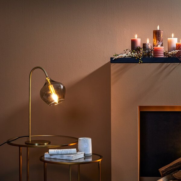 Lampa stołowa w kolorze brązu (wysokość 50,5 cm) Rakel – Light & Living