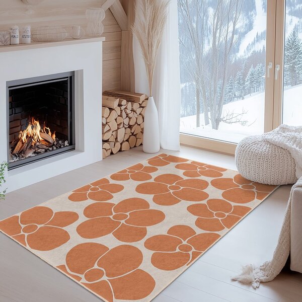 Pomarańczowy chodnik odpowiedni do prania 60x230 cm Orange Meadow – Mila Home