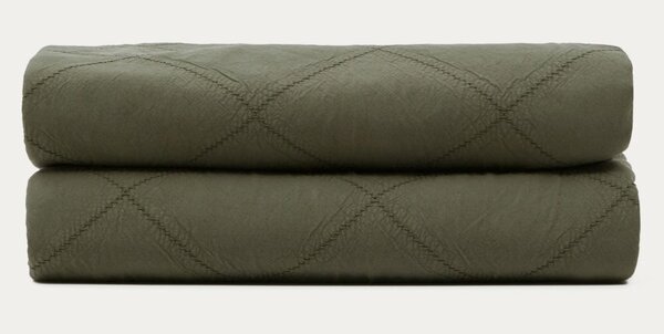 Zielona bawełniana narzuta pikowana 180x260 cm Serla – Kave Home