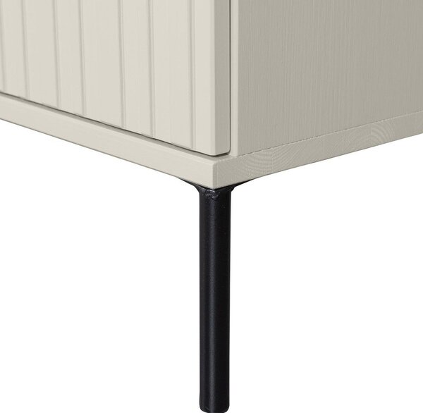 Jasnoszara szafka pod TV z litego drewna sosnowego 150x56x44 cm New Gravure – WOOOD
