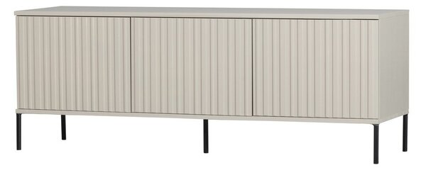Jasnoszara szafka pod TV z litego drewna sosnowego 150x56x44 cm New Gravure – WOOOD