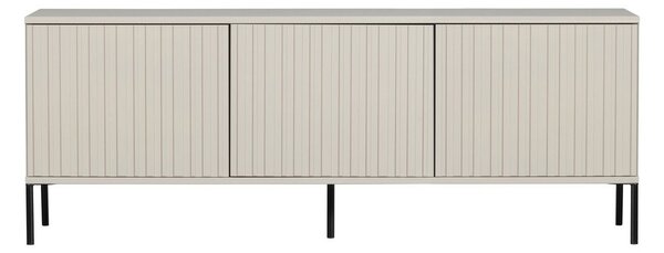 Jasnoszara szafka pod TV z litego drewna sosnowego 150x56x44 cm New Gravure – WOOOD