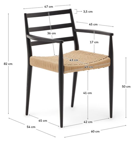 Czarno-naturalne krzesła z litego drewna dębowego zestaw 2 szt. Analy – Kave Home