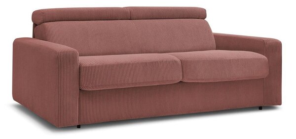 Różowa sztruksowa rozkładana sofa 195 cm Monaco – Bobochic Paris