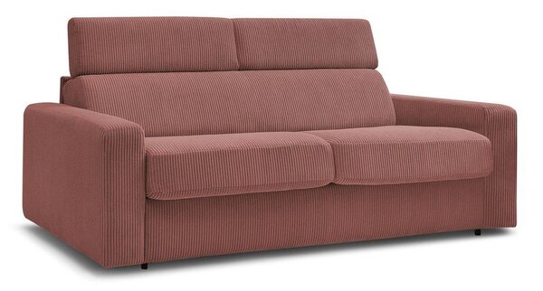 Różowa sztruksowa rozkładana sofa 195 cm Monaco – Bobochic Paris