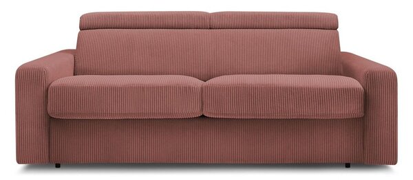 Różowa sztruksowa rozkładana sofa 195 cm Monaco – Bobochic Paris