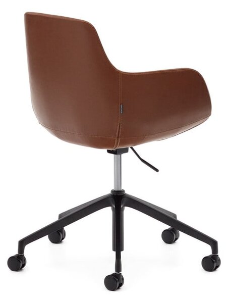 Koniakowe krzesło biurowe z imitacji skóry Tissiana – Kave Home