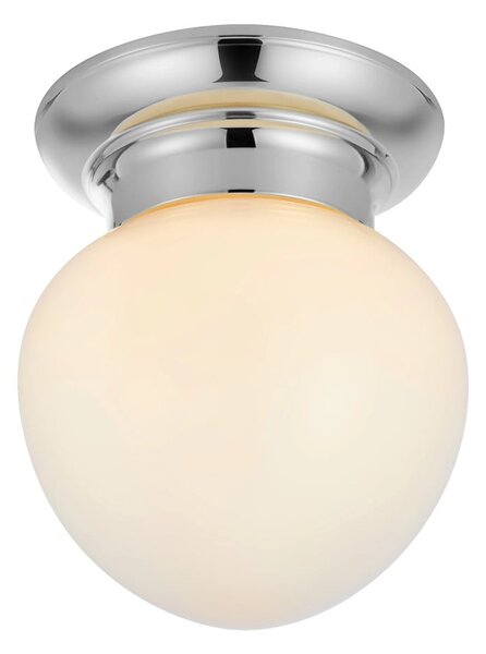 Lampa sufitowa w biało-srebrnym kolorze ze szklanym kloszem Ronda – Markslöjd