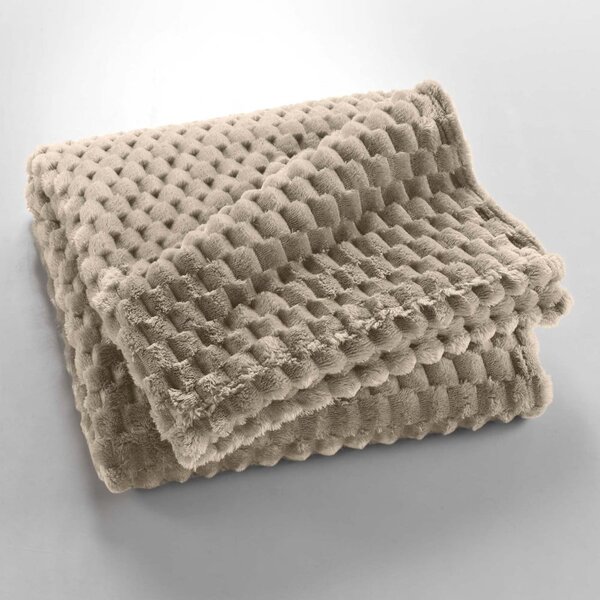 Szarobrązowy koc z mikfroflaneli 125x150 cm Mini Frosty – douceur d'intérieur