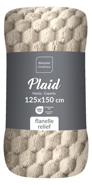 Szarobrązowy koc z mikfroflaneli 125x150 cm Mini Frosty – douceur d'intérieur