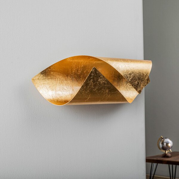 Lampa Ścienna Lindby, Wrenjo, złoty | mosiężny, salon, metal, nowoczesny