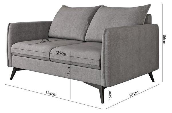 Szara sofa 138 cm Juli Bis – Ropez