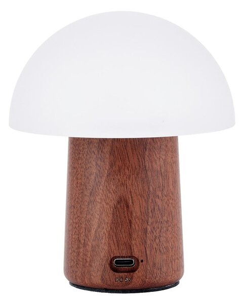 Biała/w ciemnym naturalnym kolorze lampa stołowa LED (wysokość 12,5 cm) Alice Mushroom – Gingko