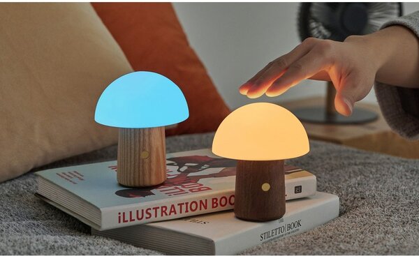 Biała/w ciemnym naturalnym kolorze lampa stołowa LED (wysokość 12,5 cm) Alice Mushroom – Gingko