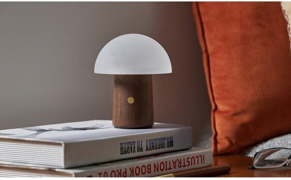 Biała/w ciemnym naturalnym kolorze lampa stołowa LED (wysokość 12,5 cm) Alice Mushroom – Gingko