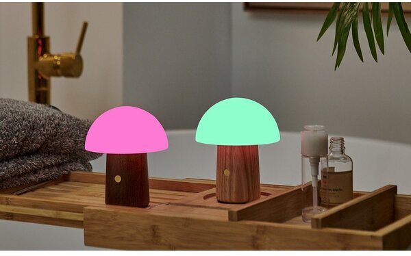 Biała/w ciemnym naturalnym kolorze lampa stołowa LED (wysokość 12,5 cm) Alice Mushroom – Gingko