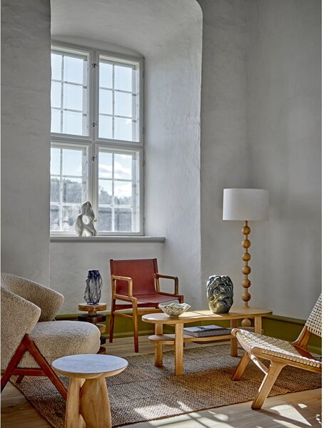 Lampa stojąca w naturalnym kolorze z tekstylnym kloszem (wysokość 154,5 cm) Giacoma – Bloomingville