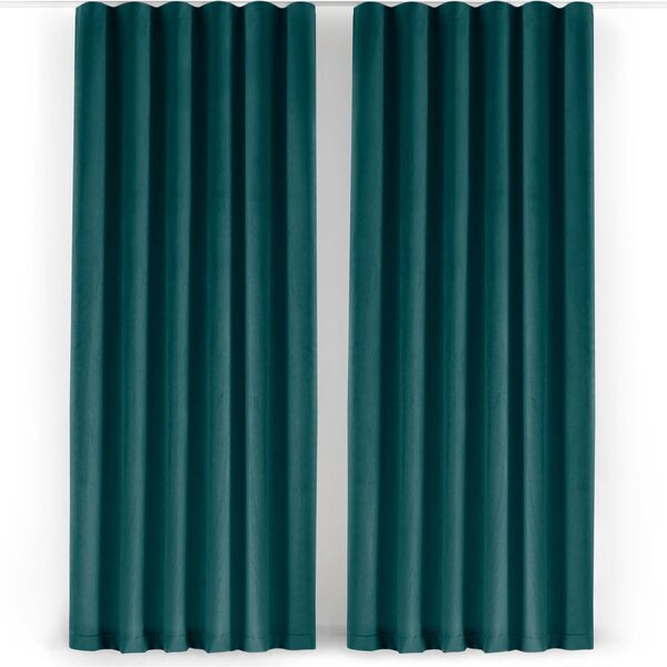 Morska aksamitna zasłona częściowo zaciemniająca (dimout) 140x250 cm Velto – Filumi